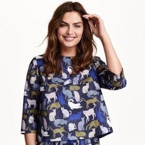 H&M cat print top size 4